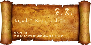 Hajdú Krisztián névjegykártya